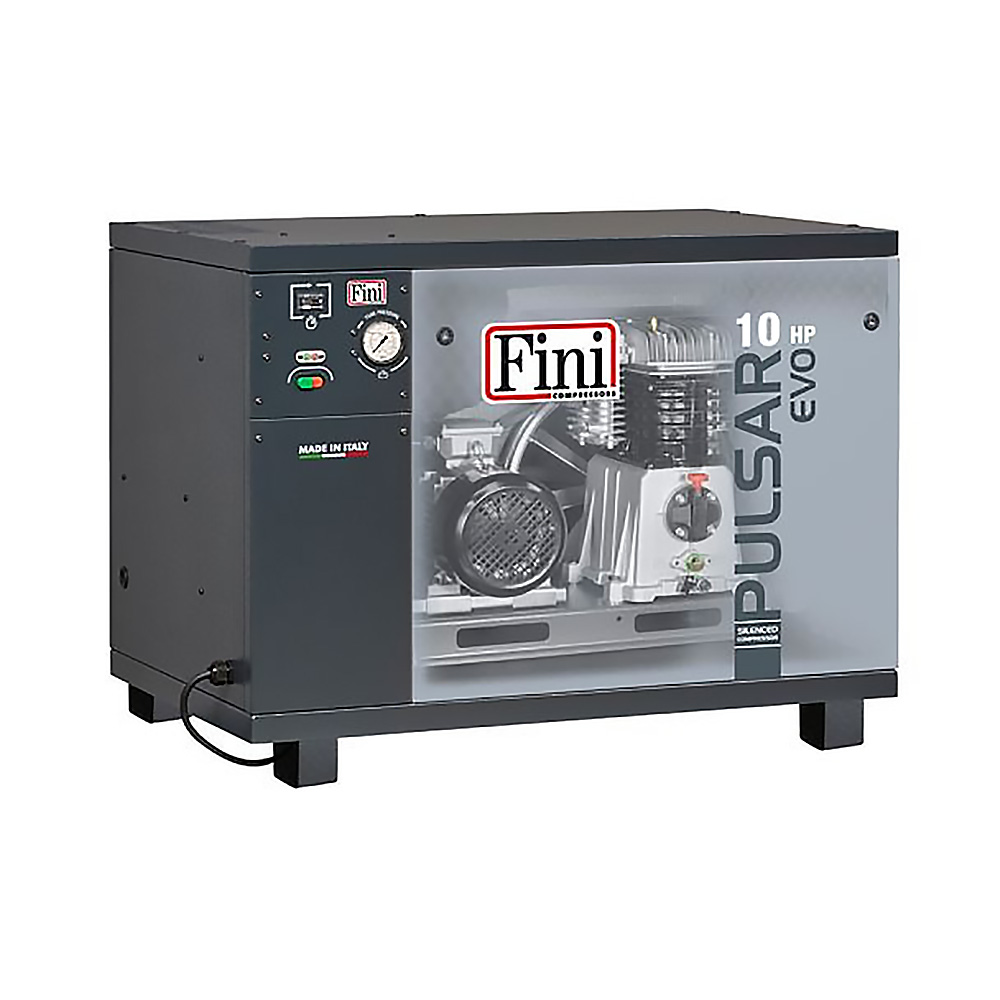 Fini Pulsar EVO BK120-10-SD T - Compressor de pistão silencioso biestágio 10 HP 10 bar 64 dB(A) - BTAT905FNN349