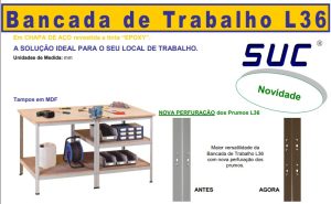 Suc – bancada trabalho – mdf – l36 – aço – epoxy – orçamento