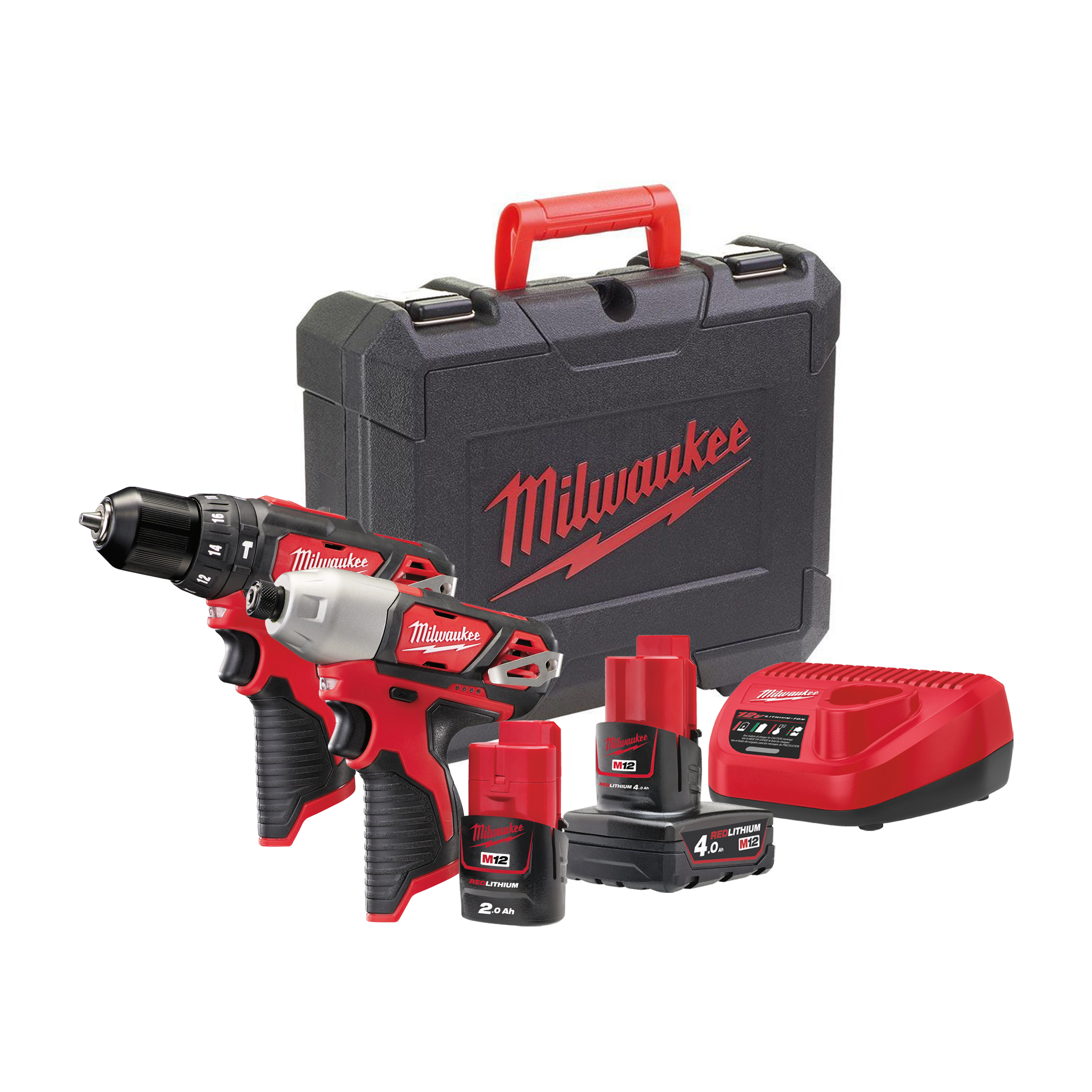 Milwaukee m12 bpp2b-421c – chave impacto + berbequim percussão 12v – 4933443497