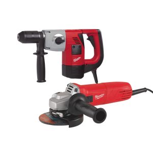 Milwaukee pce 3/k martelo demol. + ag10-125ek rebarbadora