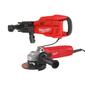 Milwaukee k 1530 h martelo demol. + ag10-125ek rebarbadora
