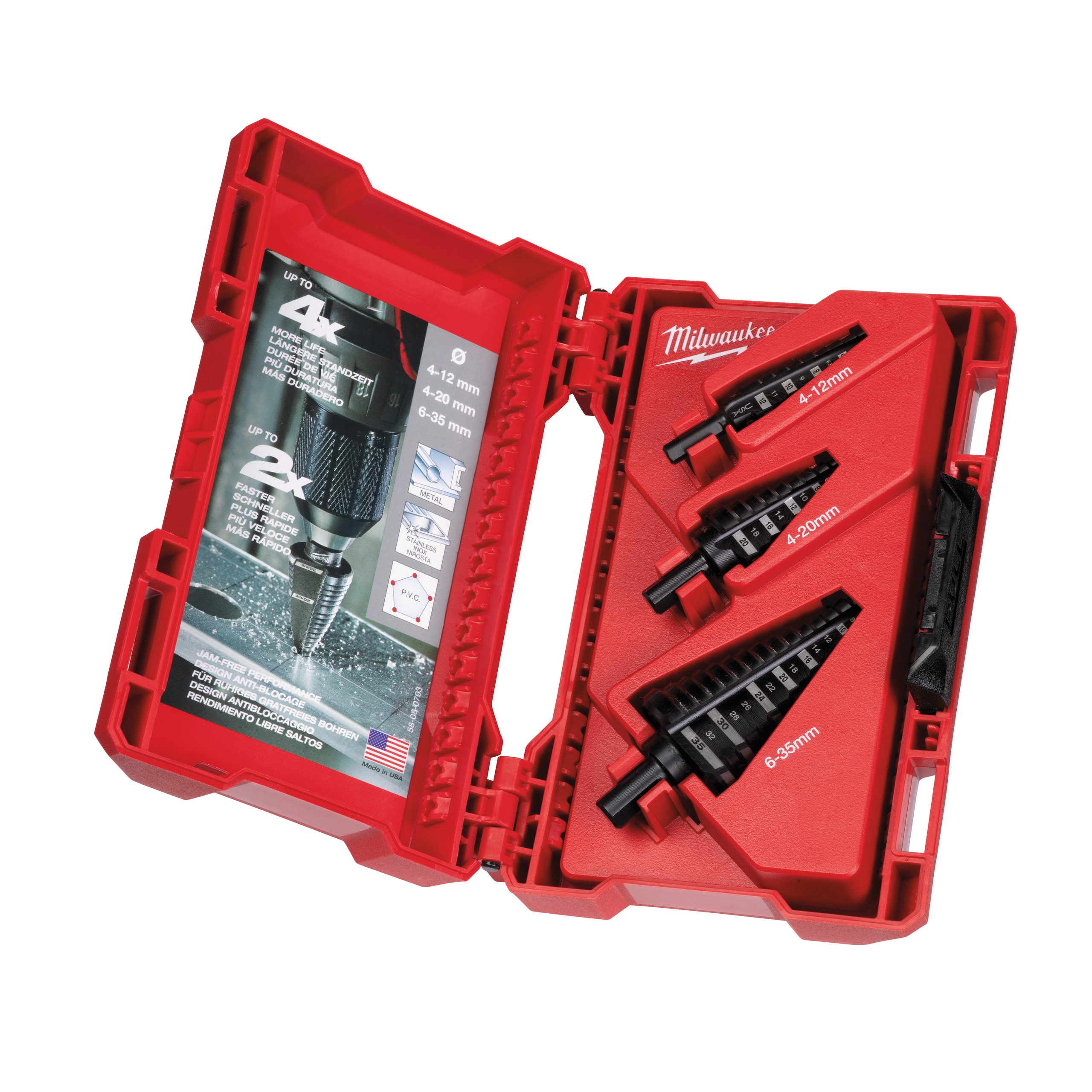 Milwaukee-kit 3 brocas escalonadas 4 a 40.5 mm – 48899399