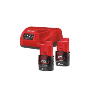 Milwaukee m12 nrg-202 – 2 baterias 2.0ah + carregador c12 c – 4933459209