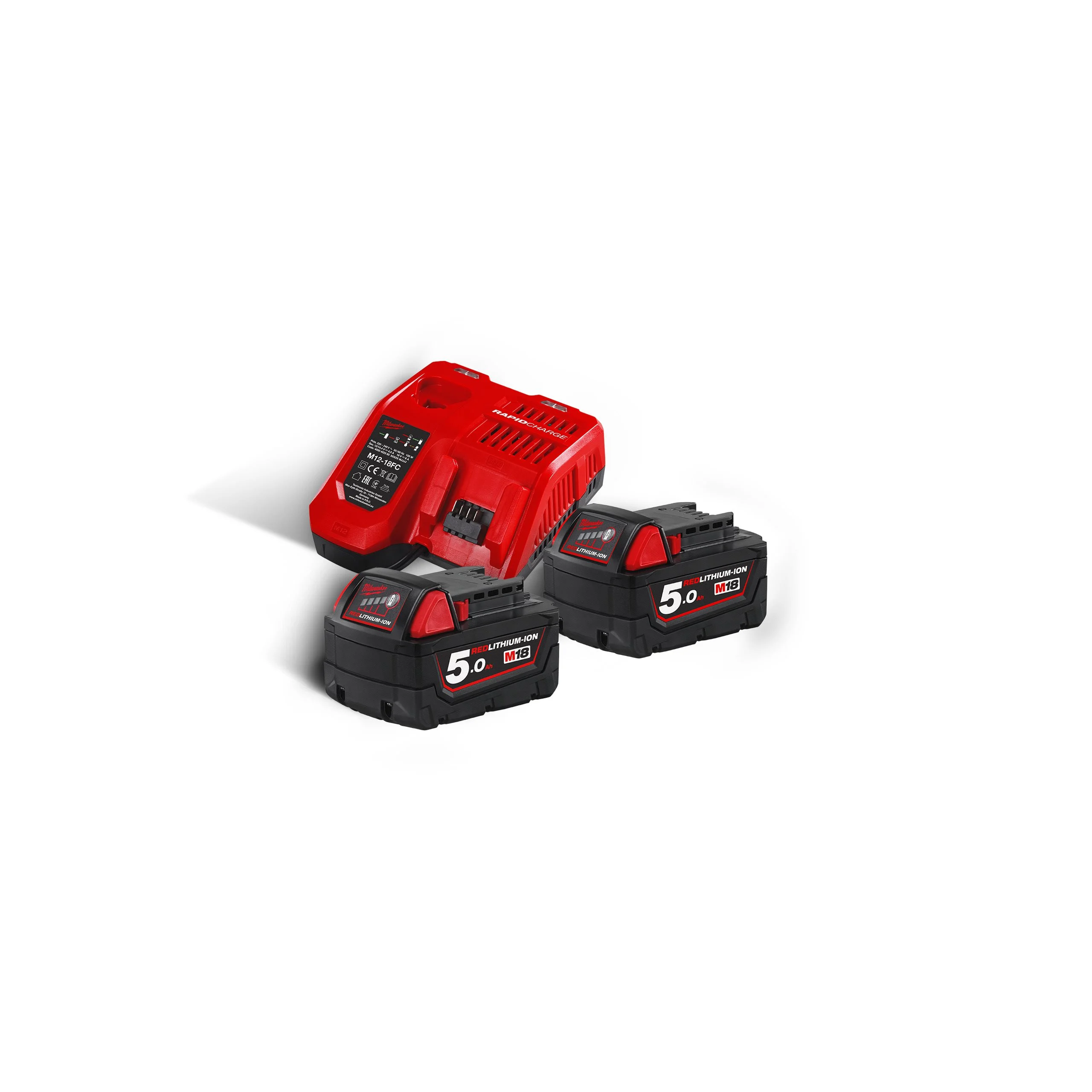 Milwaukee M18 NRG-502C - Kit 2 baterias M18 5.0Ah + carregador M12-18 FC - 4933471980