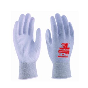 3l electro carbon – luva antiestática em fibras de nylon-carbono com pu – s-2007