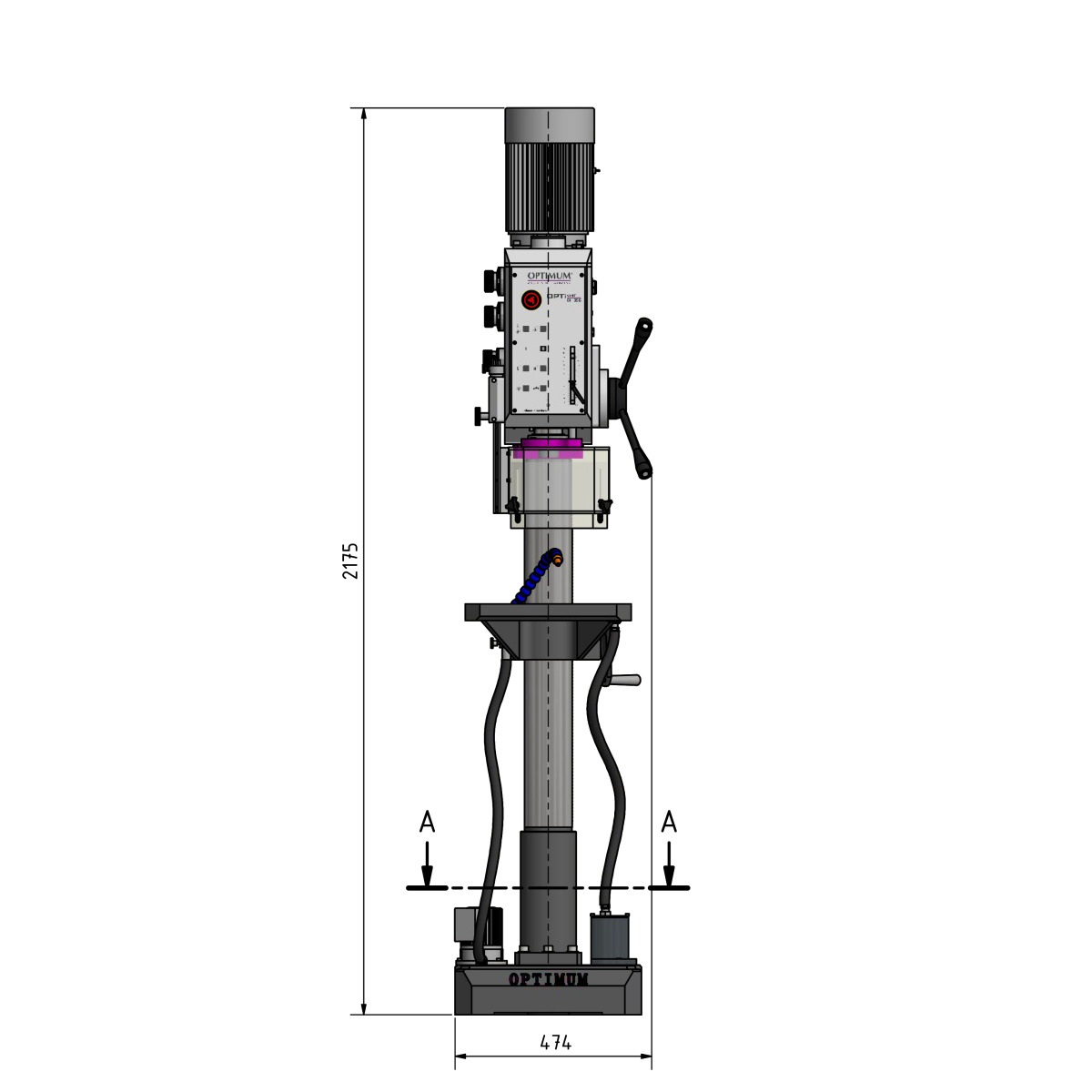 Optimum DH 35G / DH 35V / DH 45V / DH 55G / DH 55V - Engenho de furar de coluna OPTIdrill 400V