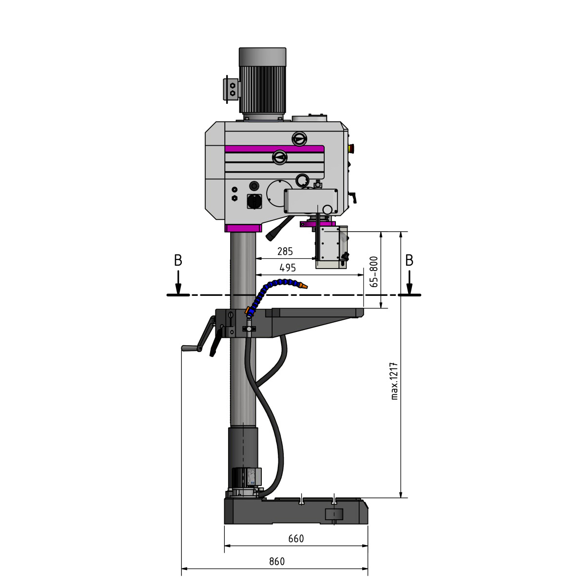 Optimum DH 35G / DH 35V / DH 45V / DH 55G / DH 55V - Engenho de furar de coluna OPTIdrill 400V