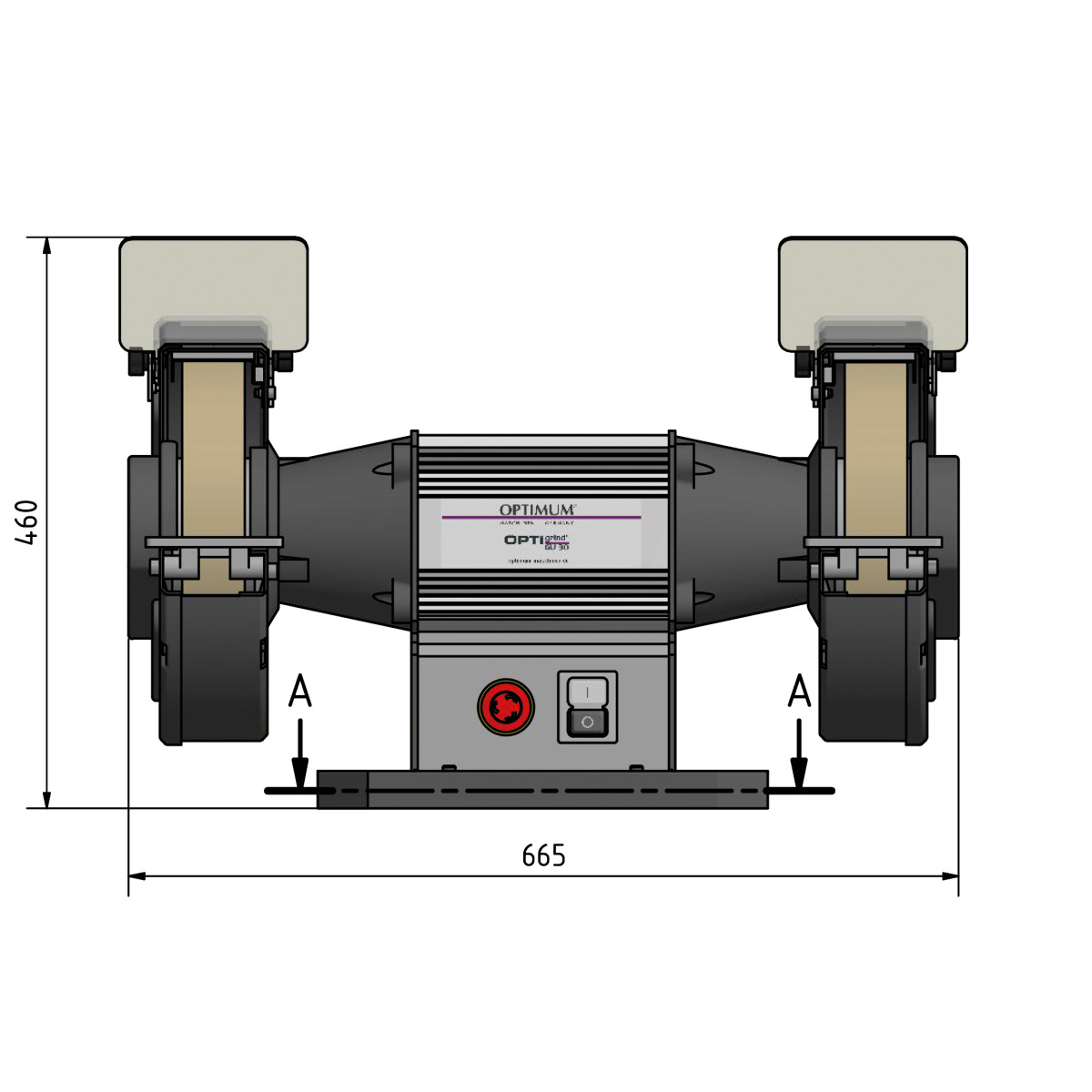 Optimum GU 15 / GU 18 / GU 20 / GU 25 / GU 30 - Esmerilador duplo OPTIgrind Ø150 a Ø300mm 230V/400V