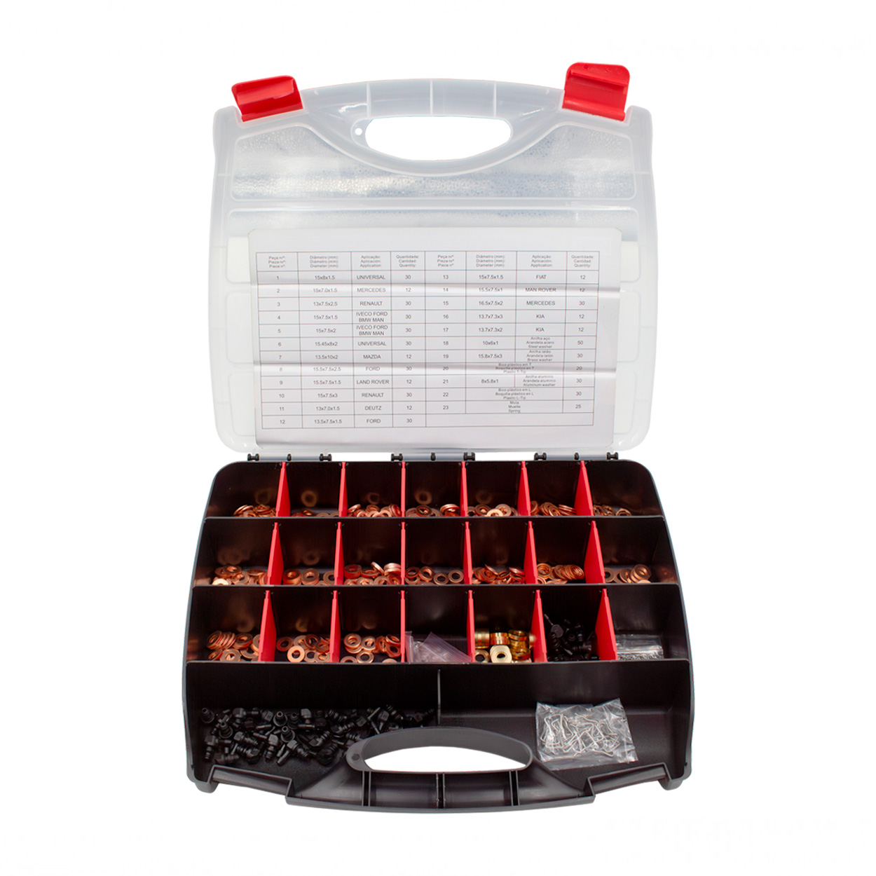 Kroftools 4400 – sortido 551 anilhas cobre injetores