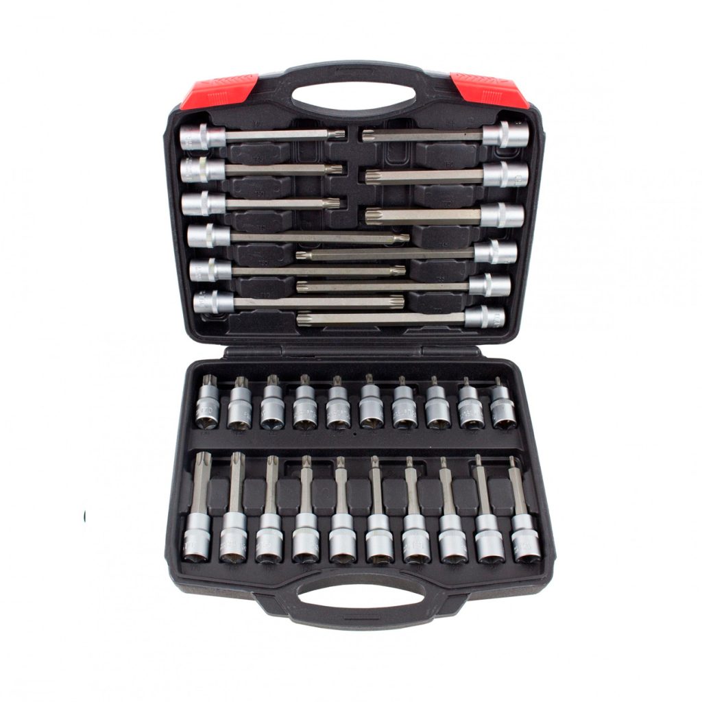 Kroftools 6032 – kit chaves caixa c/ bit torx 1/2” 32pcs