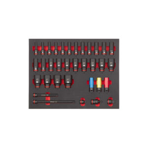 Milwaukee – espuma com 33 peças de chaves de caixa longa 1/2″- 4932493394