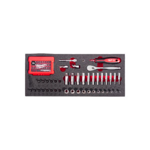 Milwaukee – espuma com 76 peças com roquete 1/4″ e conjunto de bits de impacto – 4932499293