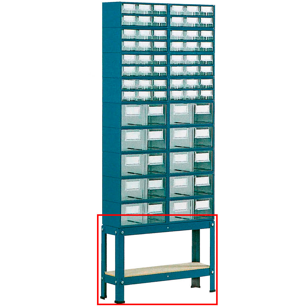 SUC – Suporte Simples para Estantes Metalo-Plásticas Nº 1 a 4 – 2 Filas, Pés Médios – 11480