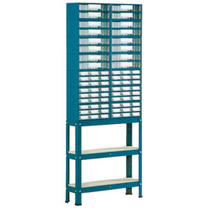 SUC – Suporte Simples para Estantes Metalo-Plásticas Nº 1 a 4 – 2 Filas, Pés Altos – 11490