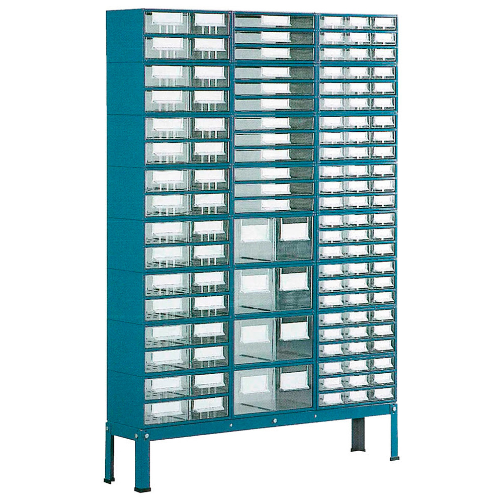 SUC – Suporte Simples para Estantes Metalo-Plásticas Nº 5 a 8 – 3 Filas, Pés Baixos – 11650