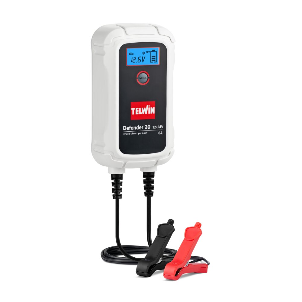 Telwin Defender 8 / 12 / 20 - Carregador de baterias inteligente Tronic 6/12V e 12/24V