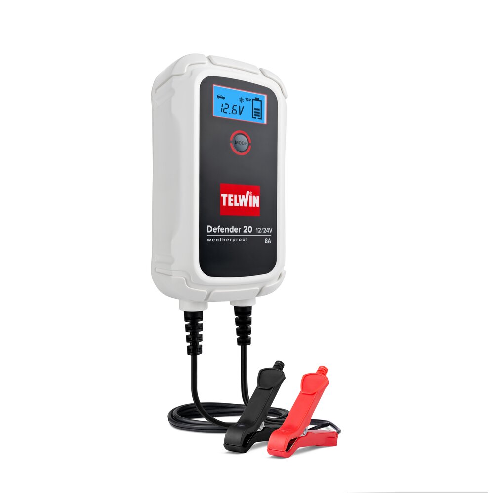Telwin Defender 8 / 12 / 20 - Carregador de baterias inteligente Tronic 6/12V e 12/24V