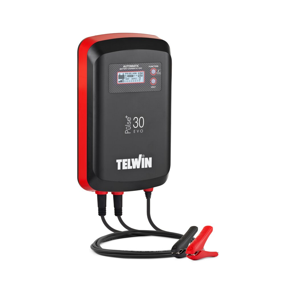 Telwin Pulse 30 / 50 EVO - Carregador e testador de baterias Pulse Tronic 12/24V com ecrã LCD