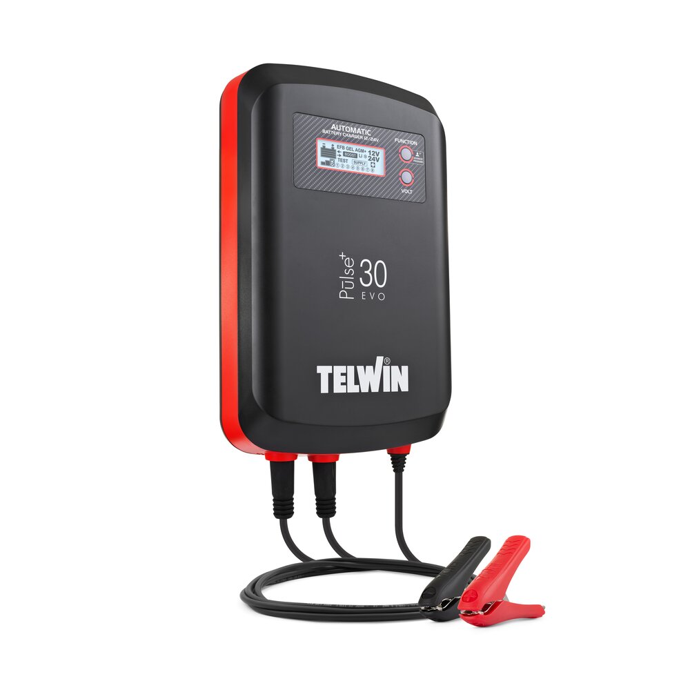 Telwin Pulse 30 / 50 EVO - Carregador e testador de baterias Pulse Tronic 12/24V com ecrã LCD