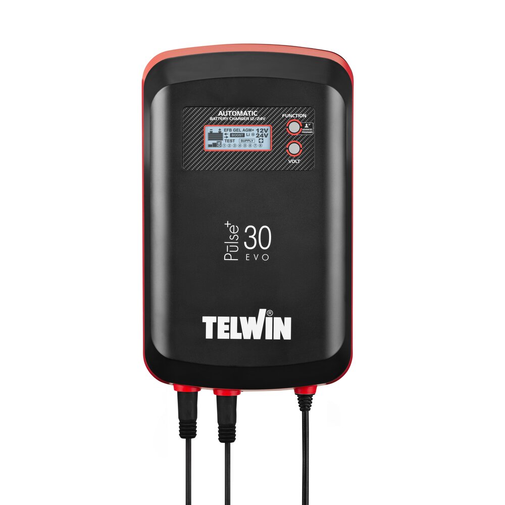 Telwin Pulse 30 / 50 EVO - Carregador e testador de baterias Pulse Tronic 12/24V com ecrã LCD