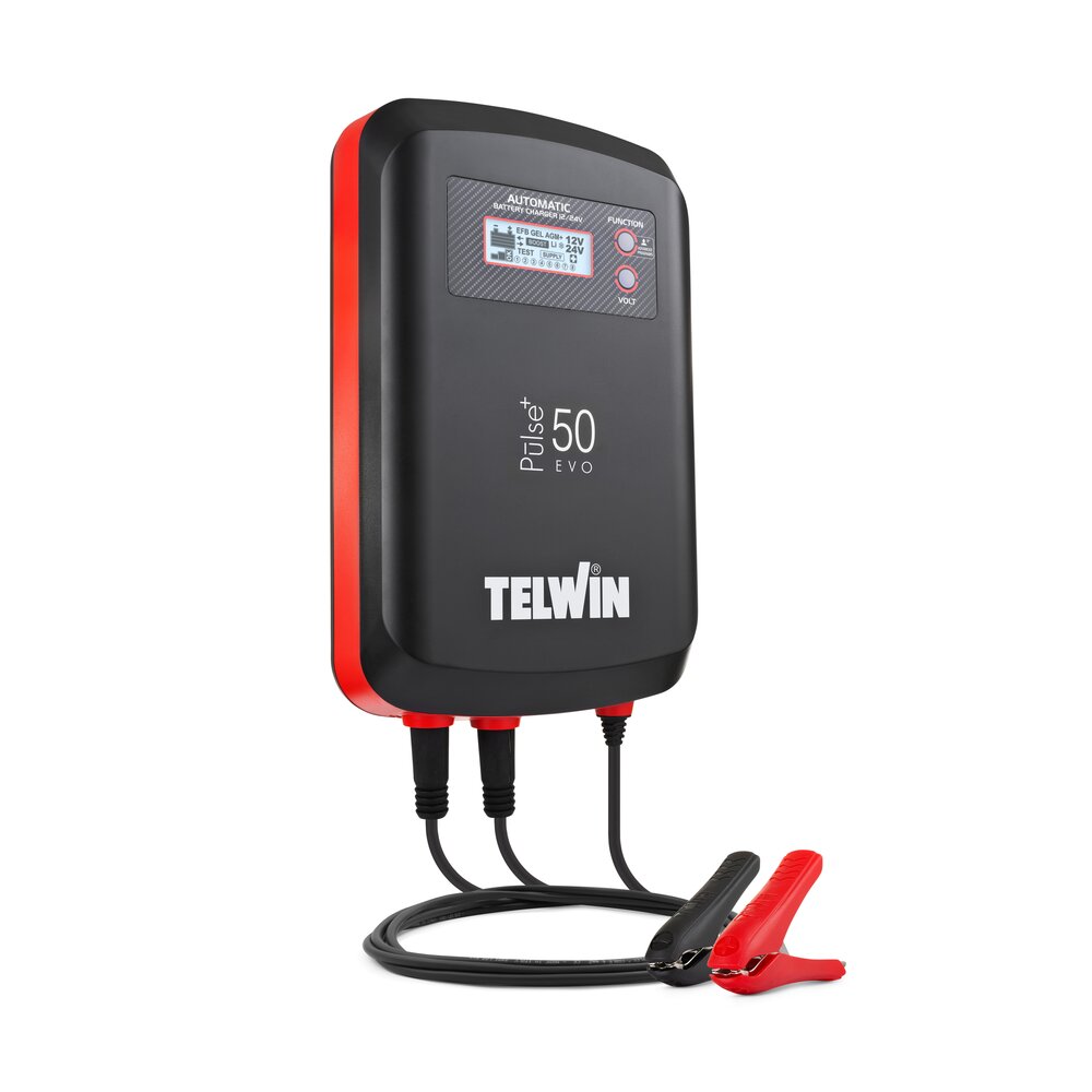 Telwin Pulse 30 / 50 EVO - Carregador e testador de baterias Pulse Tronic 12/24V com ecrã LCD