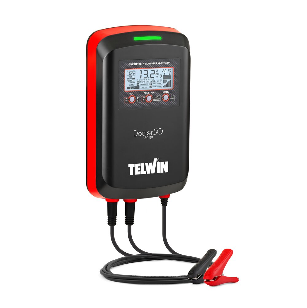 Telwin Doctor Charge 50 / 55 Connect - Carregador e gestor de baterias profissional 6/12/24V