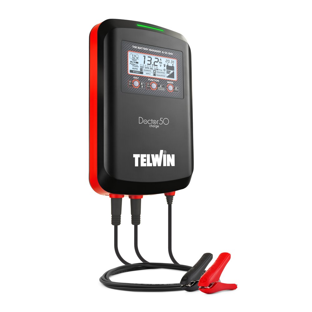 Telwin Doctor Charge 50 / 55 Connect - Carregador e gestor de baterias profissional 6/12/24V