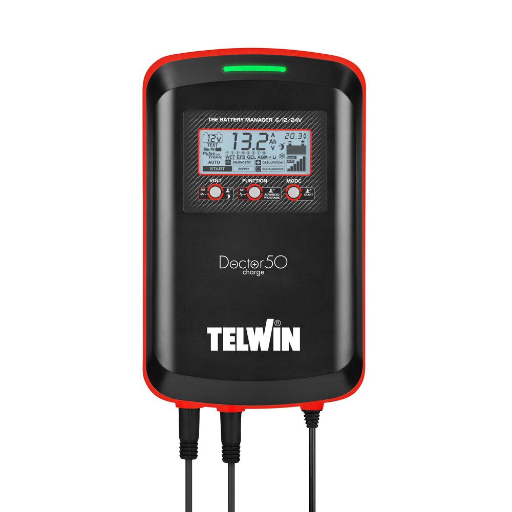 Telwin Doctor Charge 50 / 55 Connect - Carregador e gestor de baterias profissional 6/12/24V