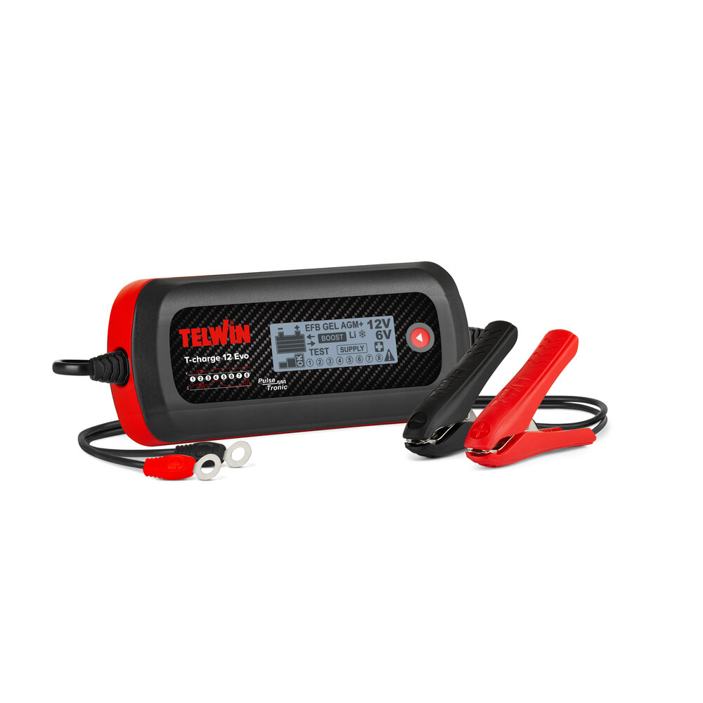 Telwin T-Charge 12 / 20 / 26 EVO - Carregador e testador de baterias Pulse Tronic com ecrã LCD