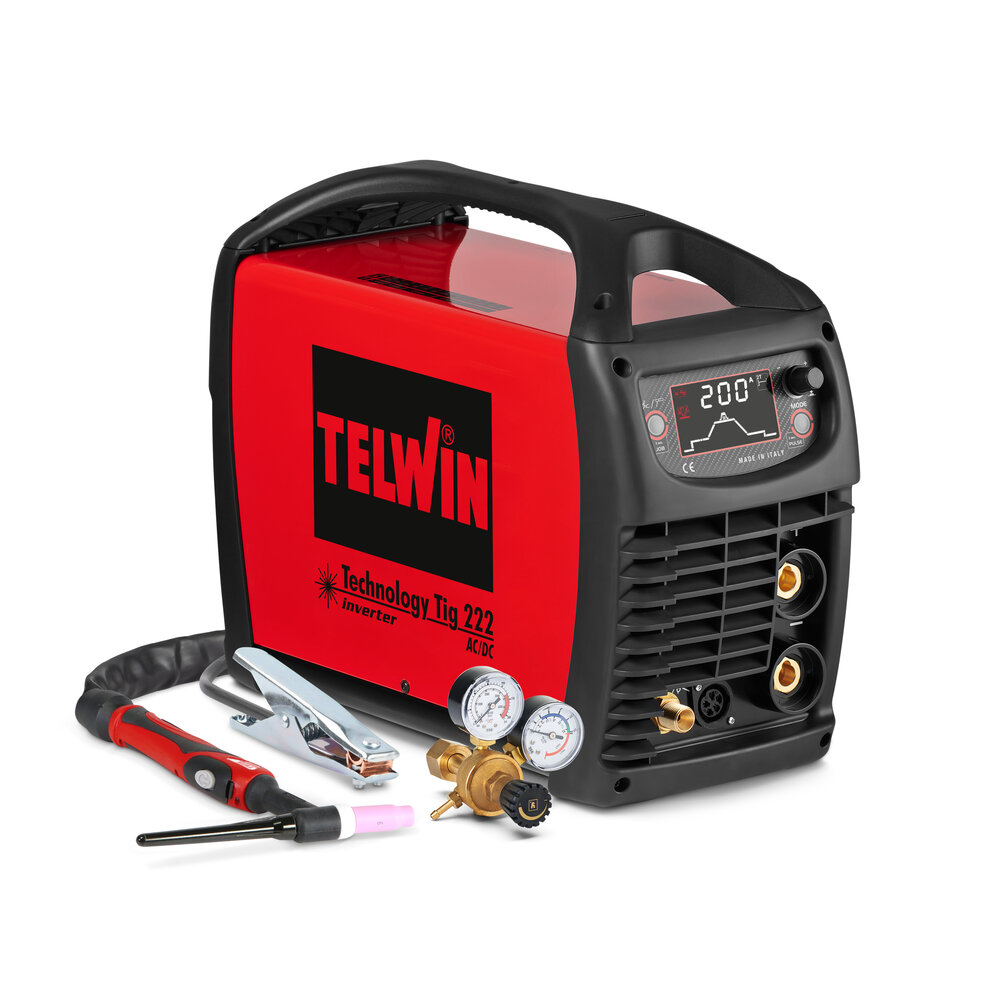 Telwin Technology TIG 202 / 222 / 222 Aqua AC/DC - Aparelho de soldar inverter TIG AC/DC pulsado e MMA 230V 180 a 200A