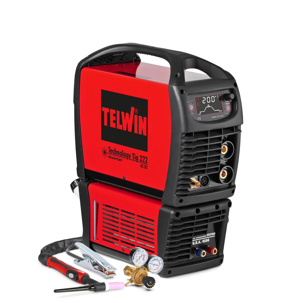 Telwin Technology TIG 202 / 222 / 222 Aqua AC/DC - Aparelho de soldar inverter TIG AC/DC pulsado e MMA 230V 180 a 200A